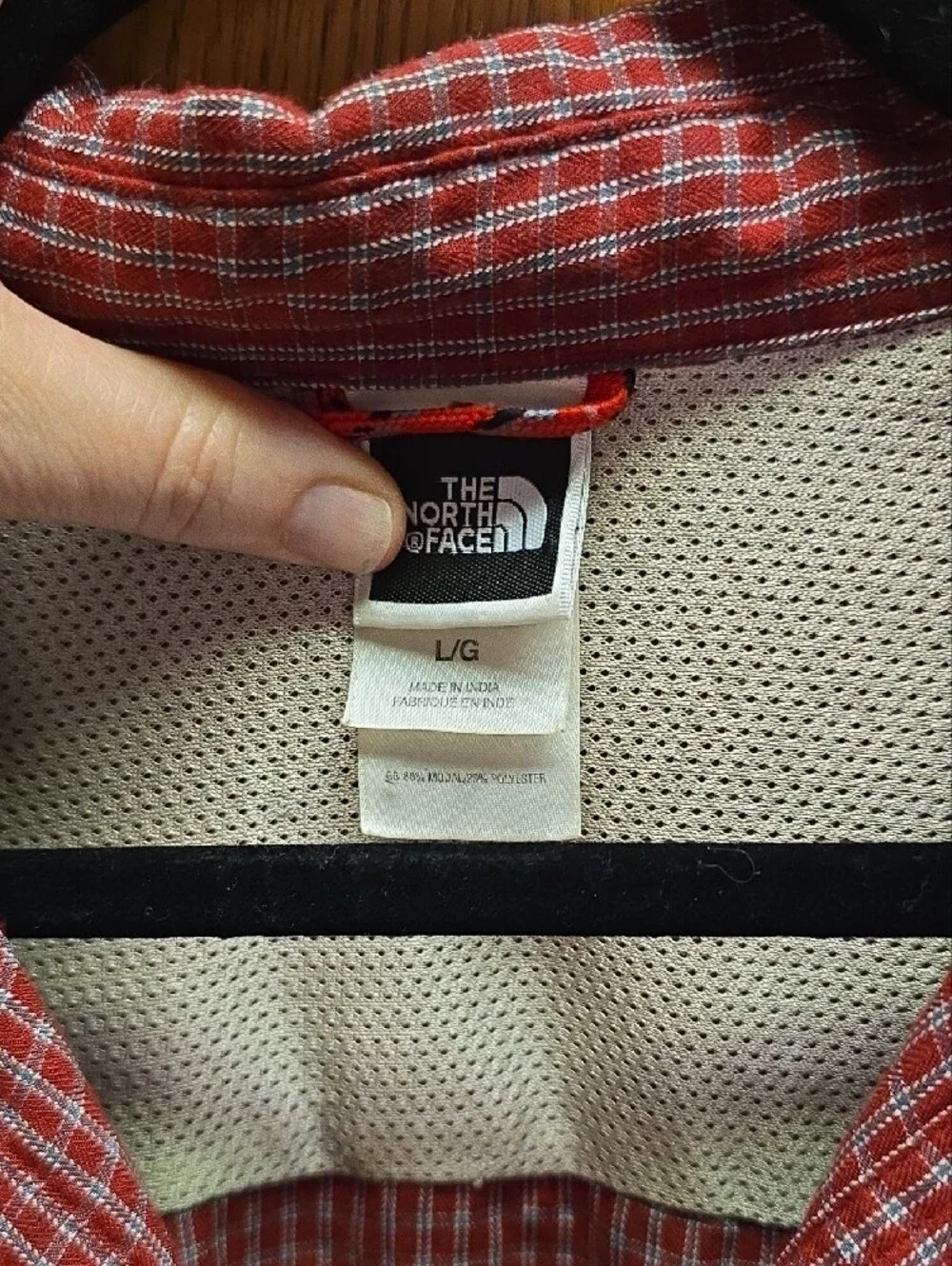 The North Face Men's Red Check Button-Down Shirt